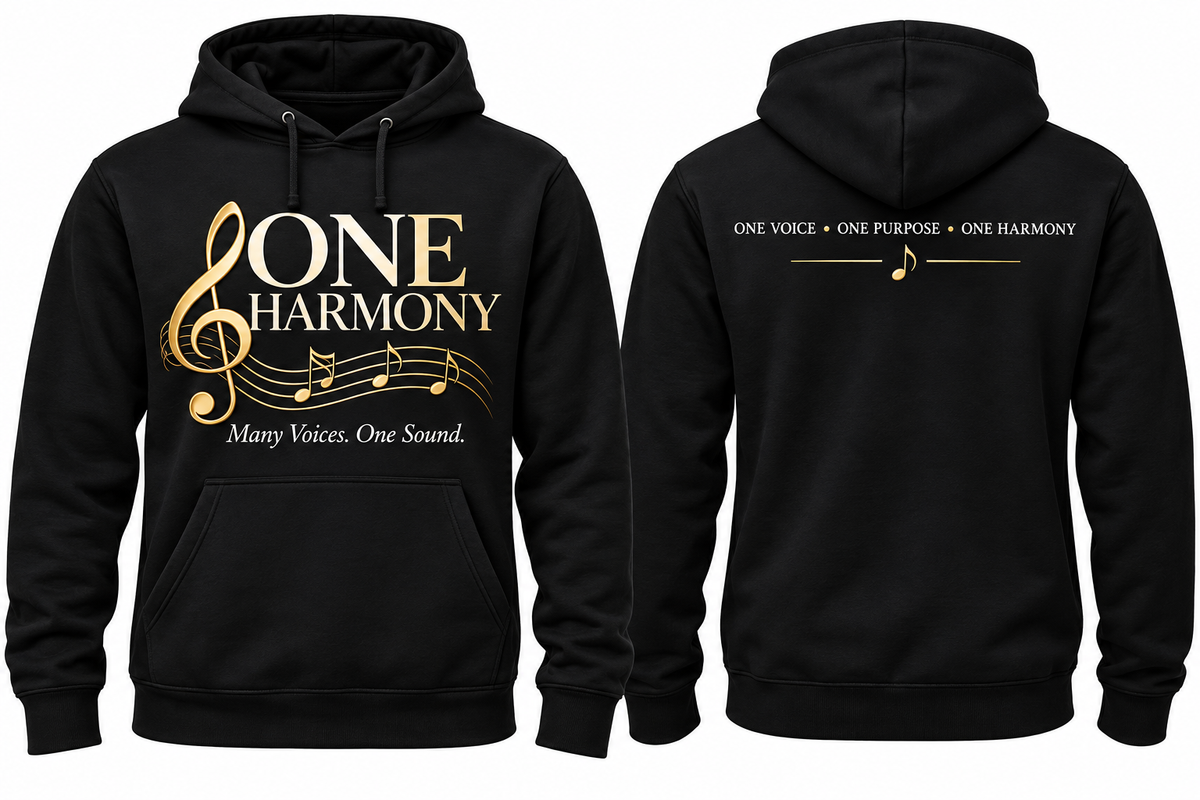 Many Voices. One Sound. Male Hoodie