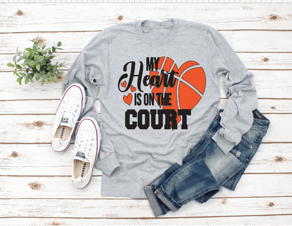My Heart Is On the Court Long sleeved Tee