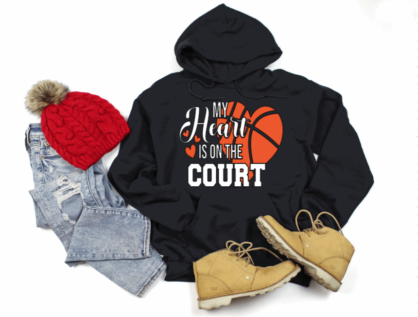 My Heart Is On The Court Hoodie