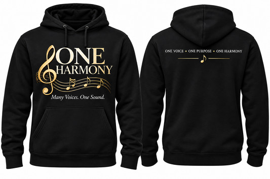 Many Voices. One Sound. Male Hoodie