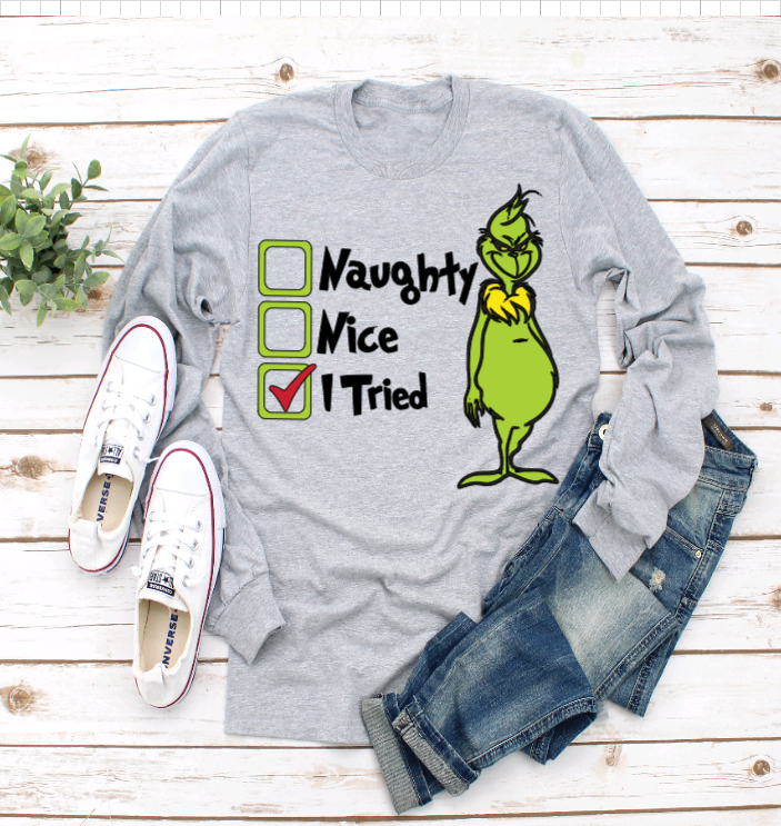 Naughty, Nice, I Tried Long Sleeved Tee