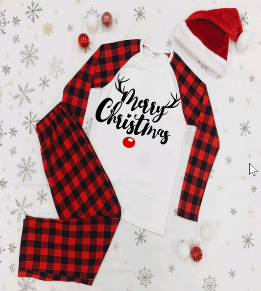 Merry Xmas Antlers PJ Set