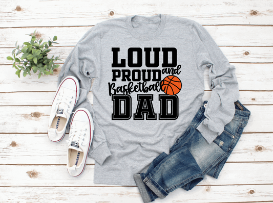 Proud Dad Basketball Long Sleeved Tee